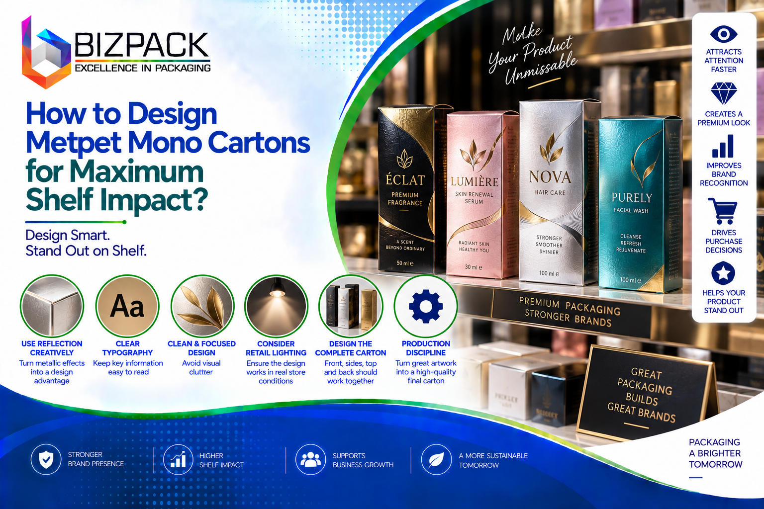 How to Design Metpet Mono Cartons for Maximum Shelf Impact?